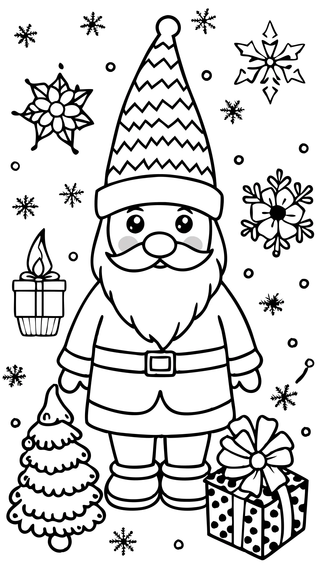 christmas gnome coloring pages